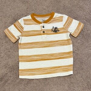Carter's Mustard and White Striped Button Down Shirt